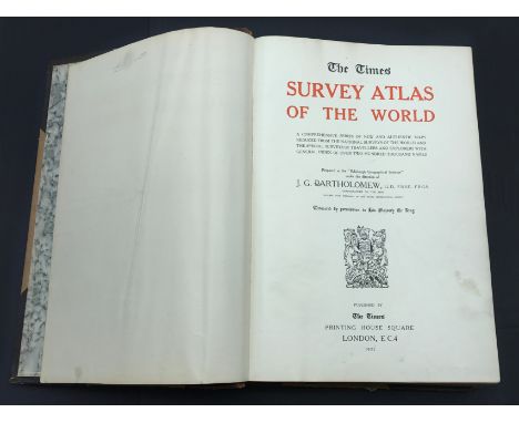 TIMES ATLAS 1922 LARGE VINTAGE 1922 ATLAS ACCEPTABLE CONDITION