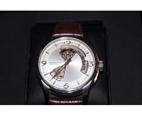 Gents Hamilton skeleton wristwatch (Boxed with certificates)