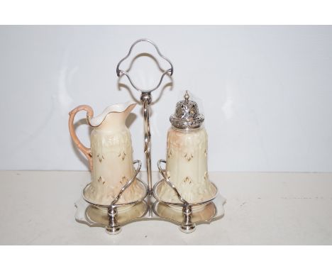 Royal Worcester sugar &amp; cream on stand 
