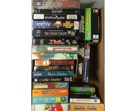 Approximately twenty-five Atari ST boxed game cartridges, to include Crack Down, Castle Master, Wonderland, Monkey Island, Zo