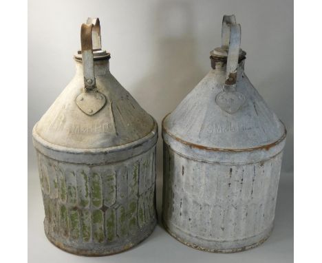 A pair of S.M. &amp; B.P. (Shell-Mex and BP) 5-gallon oil cans, height 58cm (2).