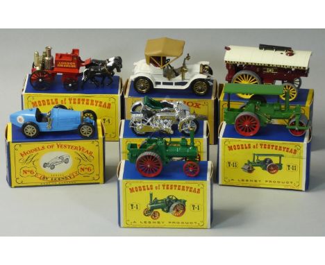 Matchbox - seven boxed die-cast 'Models of Yesteryear', to include Y-1 Alchin Traction Engine, Y-4 Shand Mason Horse Drawn Fi