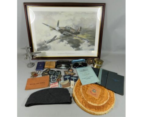 Geoff Nutkins, Duel, limited edition print, 219/525, signed in pencil by the artist and pilots, various RAF memorabilia inclu