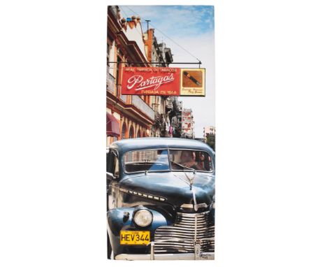 20th Century A Cuban streetcar Canvas print Signed lower right, 'moujin'  From the Dr Mohammed S Farsi Collection  Dimensions