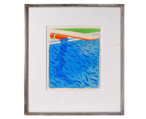 David Hockney (b. 1937) Pool Made with Paper and Blue Ink for Book Lithograph in colours, 1980 Signed and dated bottom right 