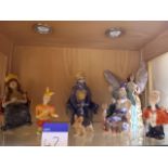 7 x Bespoke pottery figurines