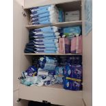 Large quantity sanitary products to cupboard