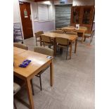 14 Wooden tables with 41 chairs