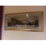 Fabric artwork of Newcastle river scene