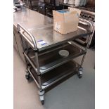 3 tier stainless steel mobile trolley