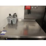 Stainless steel preparation table (crockery not included)