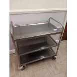 3 tier stainless steel mobile trolley