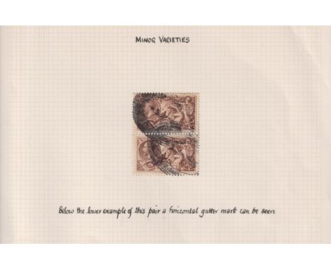 Stamps-&nbsp; A collection of King George V Seahorse stamps. 27 Bradbury Wilkinson &amp; Co 5/- Rose good used with interesti