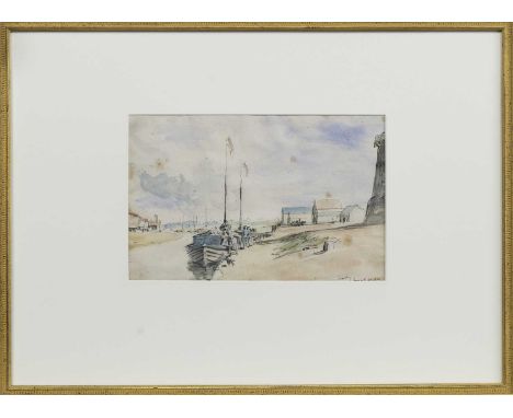 * JAMES MCBEY (SCOTTISH 1883 - 1959),YACHT STATION, YARMOUTHwatercolour on paper, signed, inscribed and dated 1920image size 