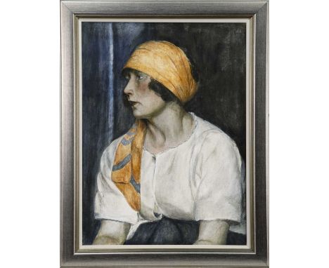 SCOTTISH SCHOOL, 20TH CENTURY,PORTRAIT OF A YOUNG WOMANoil on boardimage size 59cm x 43cm, overall size 72cm x 56cm Framed an