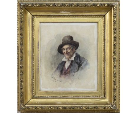 HENRY W KERR RSA (SCOTTISH 1857 - 1936),PORTRAIT OF A MANwatercolour on paper, signedimage size 31cm x 26cm, overall size 51c