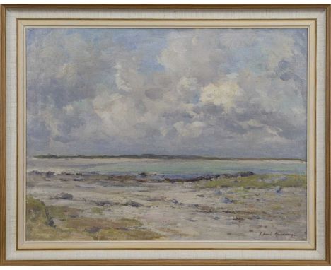 JOSEPH MORRIS HENDERSON (SCOTTISH 1860 - 1924),TIREEoil on canvas, signed, titled label verso image size 45cm x 60cm, overall