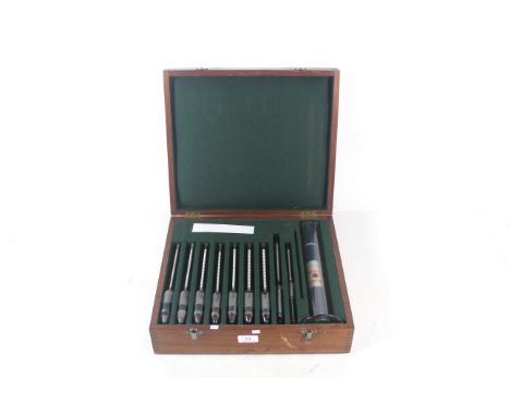 A Baird &amp; Tatlock Hydrometer test set to include test floats and sample tube in a cased wooden box