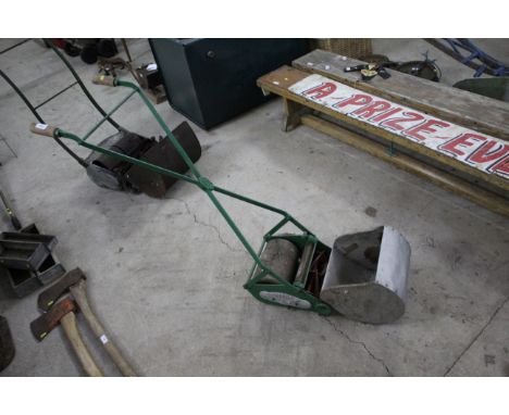 A Minor JP push mower with roller and grass collection box