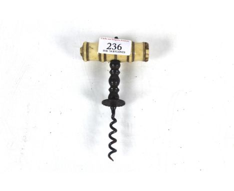 A 19th Century bone handled corkscrew