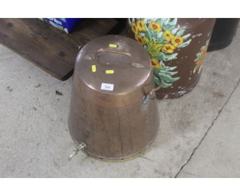 A copper churn with lid (5 gallons with tap)