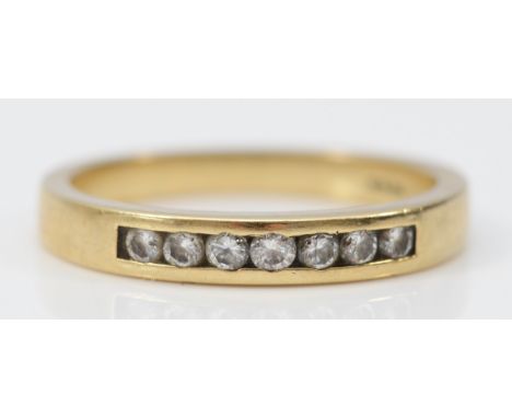 A 9ct gold diamond half eternity ring, channel set, O 1/2, 2.6g 