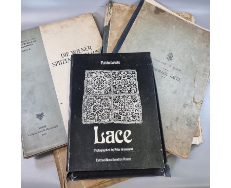 Five folio collections of photographs of lace to include: Lewis, Fulvia 'Lace' photographed by Peter Greenland, two copies of