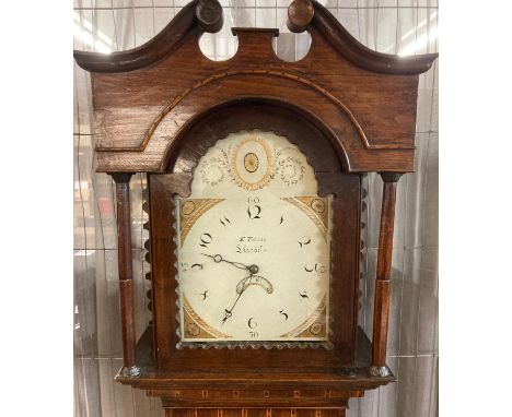 Late 18th century Welsh oak cased 30 hour long cased clock marked 'E Tobias, Llandilo (sic)', the case with good colour havin