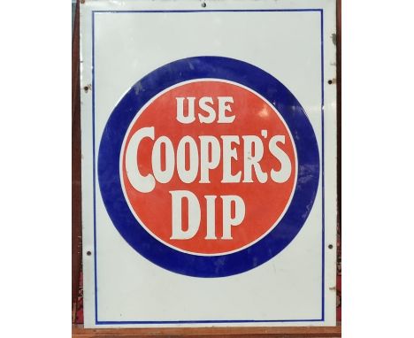 Original single sided enamel advertising sign 'Use Cooper's Dip'.  49x37cm approx.   (B.P. 21% + VAT) 