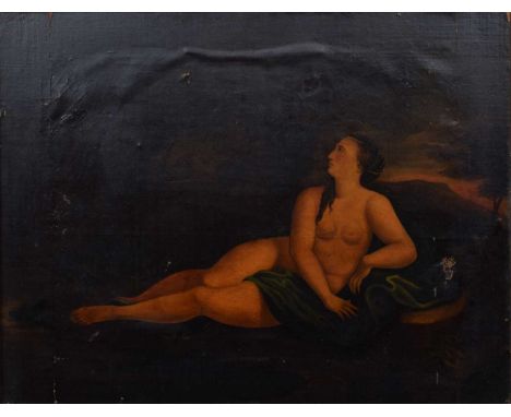 Unsigned, oil on canvas.49.5cm x 64.5cm (19.5in x 25.5in)Condition report: The painting is in fair, restored condition. The p