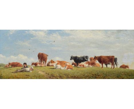 Initialled and dated 1860, with artist's label on verso, oil on canvas.19.5cm x 53cm (7.75in x 20.75in)Condition report: The 