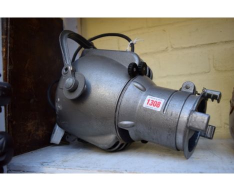 A vintage metal theatre or cinema lamp, by Strand Electric. 