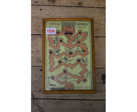 A scarce World War I Trench Football puzzle game, 24 x 16.5cm. 