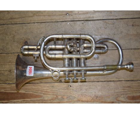 An electroplated cornet, by Besson.
