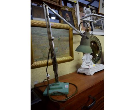 A Herbert Terry anglepoise lamp. Condition Report: commensurate with age and use.  It does hold its shape when moved.  Paintw