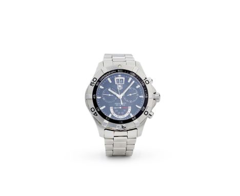 TAG Heuer: a steel chronograph wrist watch Aquaracer 300 meters Grande Date model CAF101A, stainless steel case, quartz movem