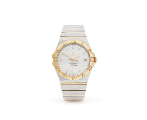 Omega: a bi-colour wrist watch Constellation Co-Axial Chronometer model, stainless steel case, signed Omega automatic movemen