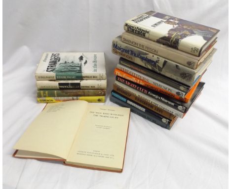 GEORGES SIMENON: 15 ttls: THE MAN WHO WATCHED TRAINS GO BY, L, 1942 1st edn, orig cl, THE STRANGERS IN THE HOUSE, L, 1951 1st
