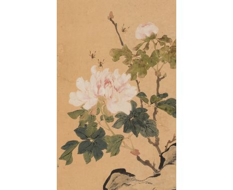 JU LIAN (1828-1904): WEALTH, AND EVERLASTING SPRINGChina, dated 1890. Ink, watercolor, and gouache on paper. Mounted as a han