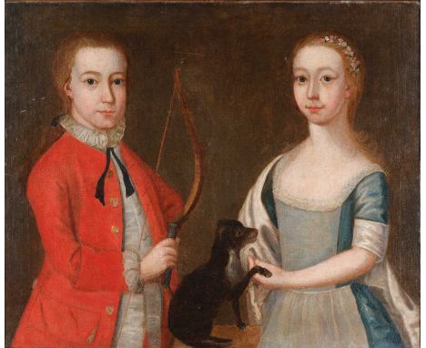 Cosmo Alexander (1724-1772) Scottish Portrait of Alexander and Mary Bayne-Meldrum With extensive (mostly indistinct) hand-wri