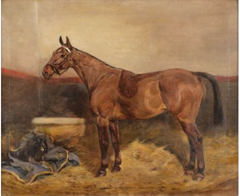 T Ivester Lloyd (1873-1942)"Dandy"Signed and inscribed, oil on canvas, 40cm by 48.5cmUnlined. One key stuck behind stretcher 