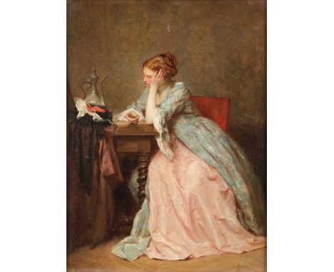 Antoine Emile Plassan (1817-1903) French The Locket Signed, oil on panel, 22cm by 15cmProvenance: Richard Green, London  Sign