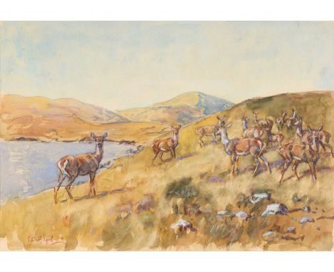 Peter Biegel (1913-1987) "September Evening- The Highlands" Signed, pencil and watercolour heightened with white, 26.5cm by 3