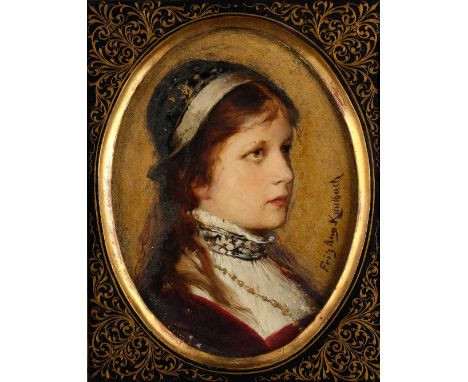 Friedrich August von Kaulbach (1850-1920) German Portrait of a young lady, head and shoulders Portrait of a young lady, head 