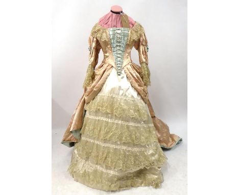 19th Century Reproduction of a Mary Antoinette Gown, probably made for a fancy dress ball or theatre, comprising petticoats, 