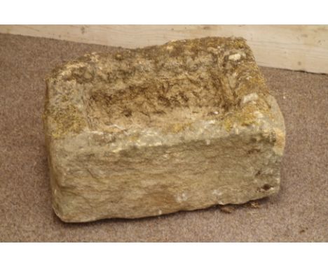 Small composite stone rectangular trough, 48cm x 38cm, H24cm 