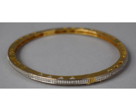 A Silver Gilt Bangle, Inscribed "Together Forever" and "I Love You" 