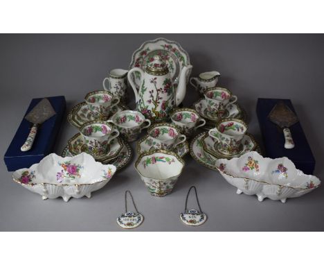 A Collection of Ceramics to Include Quantity of Coalport Indian Tree Coffee Cans, Coffee Pot, Milk, Saucers Side Plates, Two 