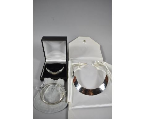 A Silver Necklace and Bangle by Katherine Best, Silver Bangle and Sabona Bangle 