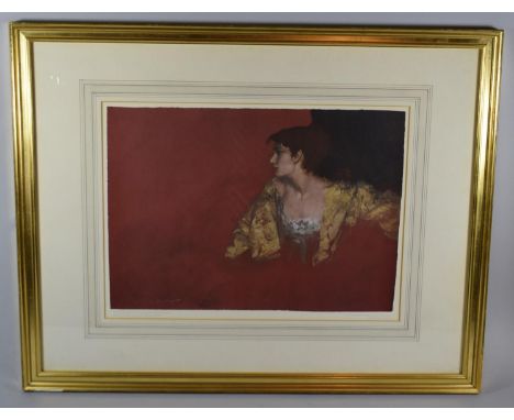 A Gilt Framed Limited Edition Russell Flint Print, "Red Background" (International Limited Edition of 750 Copies 1973), 78cms